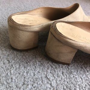 Everlane Suede Cream Heels